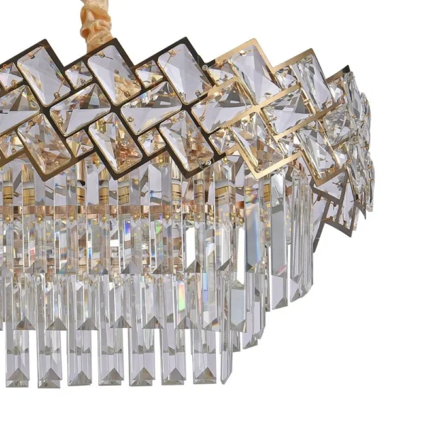 Lustre Pendente Cristal Dourado Excelência Aurora