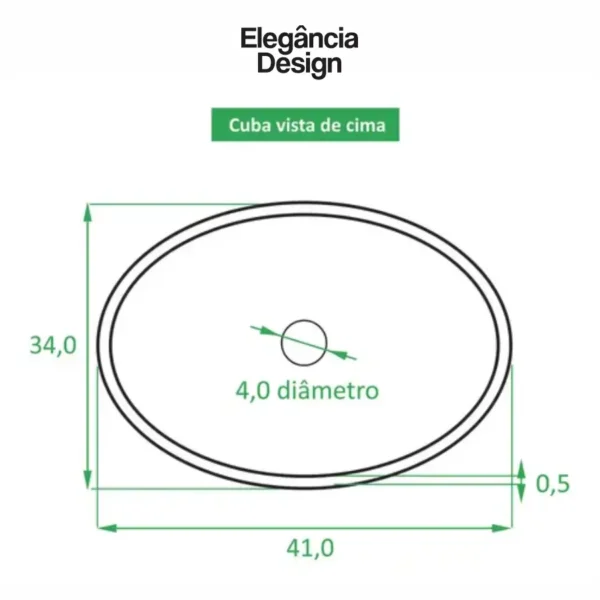 Cuba De Apoio Cerâmica Branca E Dourada CBAED-002 - Imagem 3