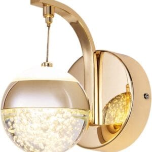 Arandela de parede de cristal de níquel Buble bubles Crystal, luminária de parede interna com abajur de vidro transparente bolha