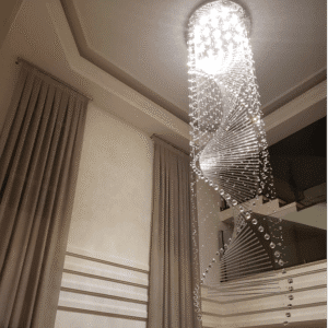 Lustre de Cristal ASTRA 01 Para Casas com Pé Direito Duplo e Alto