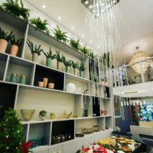 Lustre de cristal ASTRA Quadrado com 2,50 a 4,00 metros para Casa com Pé Direito Duplo.