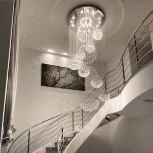 Lustre de Cristal ASTRA 04 Para Casas com Pé Direito Duplo.