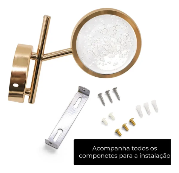 Luminária Arandela Globo Cristal Elegance Deluxe Led 3 em 1 - Imagem 2