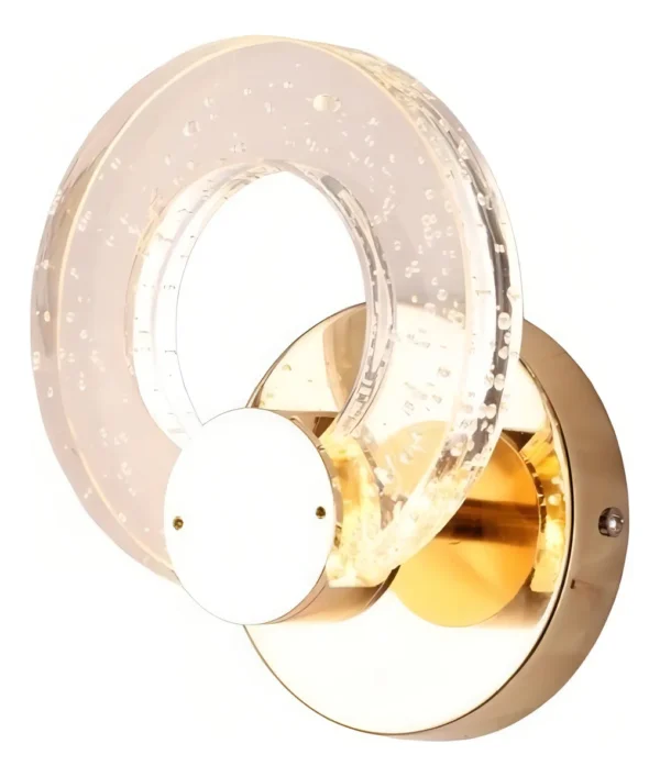 Arandela Dourada 10w 3000k Acrilistal Led Bolhas  Cor Dourado Bivolt