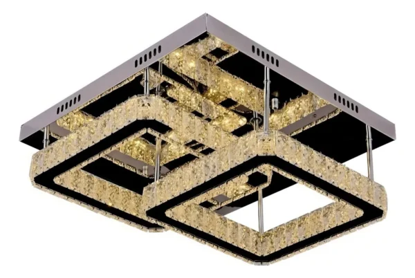 Lustre Led Cristal ED exclusive 48w Moderno Inox Luz 3em1 - Imagem 6