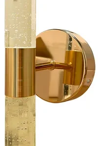 Arandela Tubo Vidro Deluxe charm Gold Led 3200k 10w 23cm Deluxe charm Cor Dourado