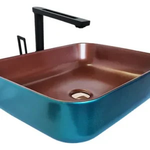 Cuba Pia De Banheiro Verde Rose Gold Com Válvula Click Rose CBAED-007