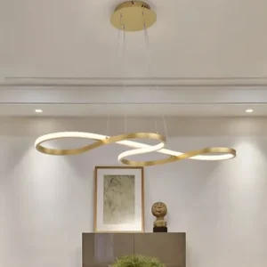 Lustre Pendente Dourado Elegance Deluxe  50w Cabo 2M Luz Led 3/1