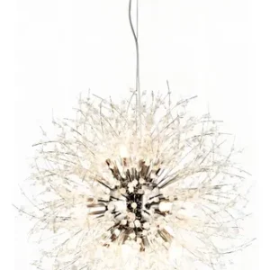 Lustre Pendente Cristal Harmonia 50cm Prata Luxo Cabo De 2m Para Sala Estar Mesa Jantar