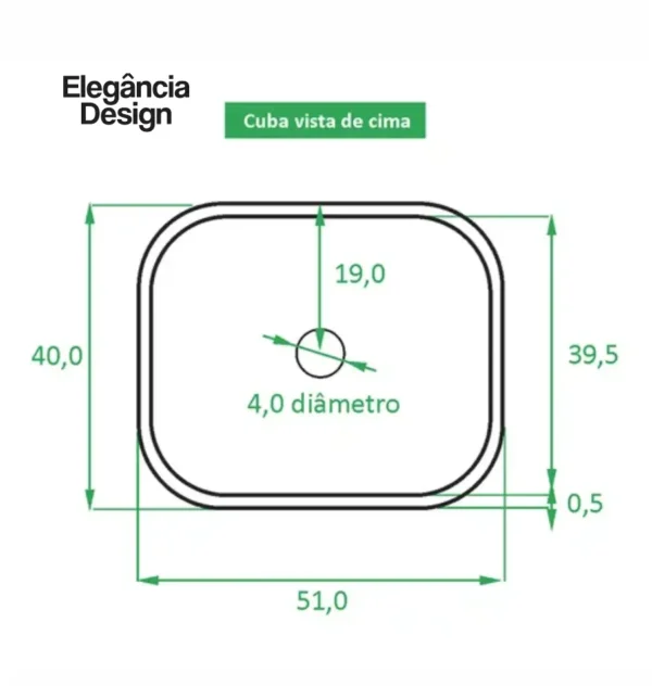 Cuba Pia De Banheiro Verde Rose Gold Com Válvula Click Rose CBAED-007 - Imagem 5