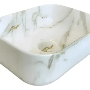 Cuba Pia De Apoio Cerâmica Marmorizada Para Banheiro CBAED-006