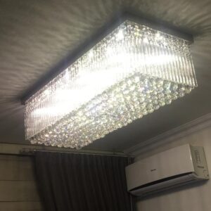 Lustre Plafon Retangular De Cristal 100x40 - Sala De Jantar